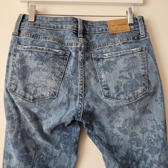 LUCKY Brand Lolita Mid Rise Skinny Jeans All Over Floral Acid Wash Size 2 / 26 - Picture 8 of 13